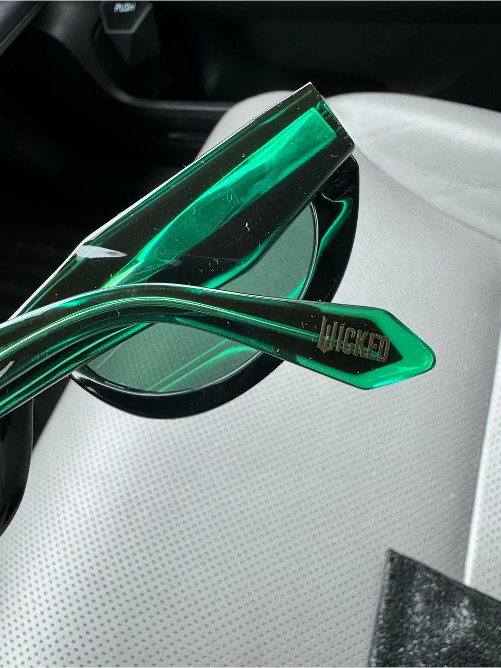 Diff Eyewear Wicked Black Oval Sunglasses with Green Lenses